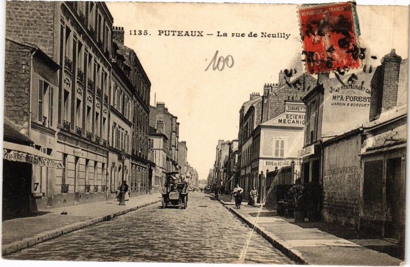 Carte postale ancienne Puteaux Rue de Neuilly à Puteaux