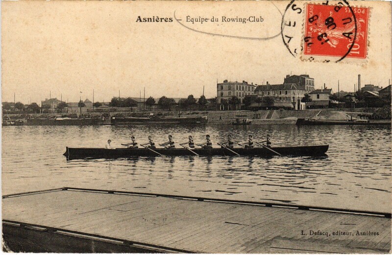Carte postale ancienne Asnieres Equipe du Rowing-Club