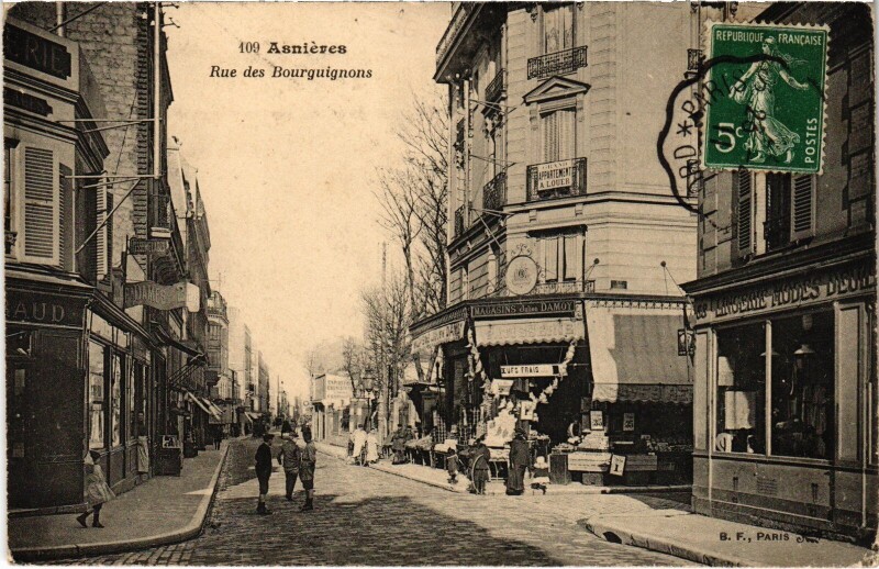 Carte postale ancienne Asnieres Rue des Bourguignons
