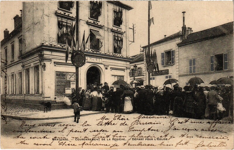 Carte postale ancienne Nanterre Couronnement de la Rosiere à Nanterre