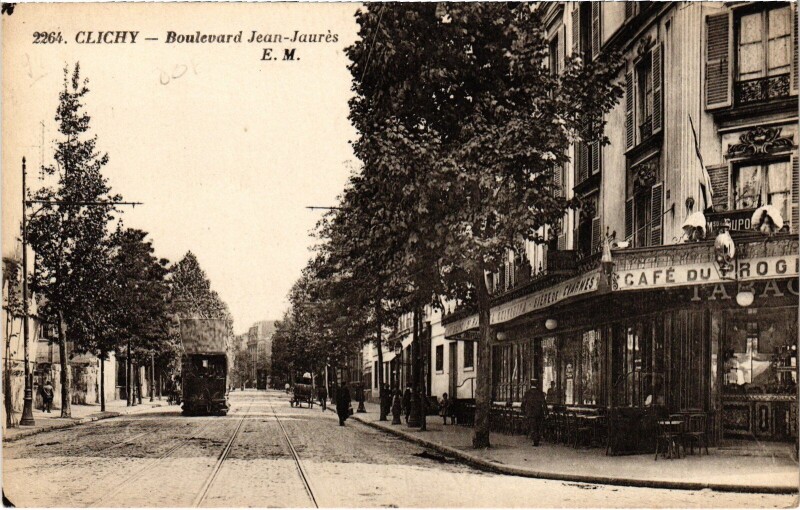Carte postale ancienne Boulevard Jean-Jaurès à Clichy