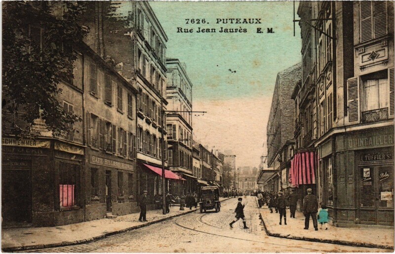 Carte postale ancienne Puteaux Rue Jean Jaures à Puteaux