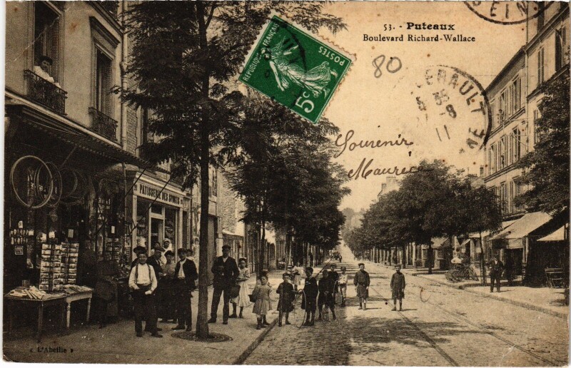 Carte postale ancienne Puteaux Boulevard Richard-Wallace à Puteaux