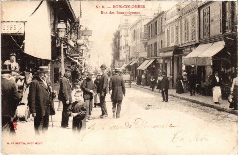 Carte postale ancienne Bois-Colombes Rue des Bourguignons à Bois-Colombes