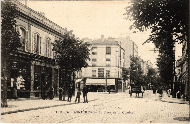 Carte postale ancienne Asnieres Place de la Comete