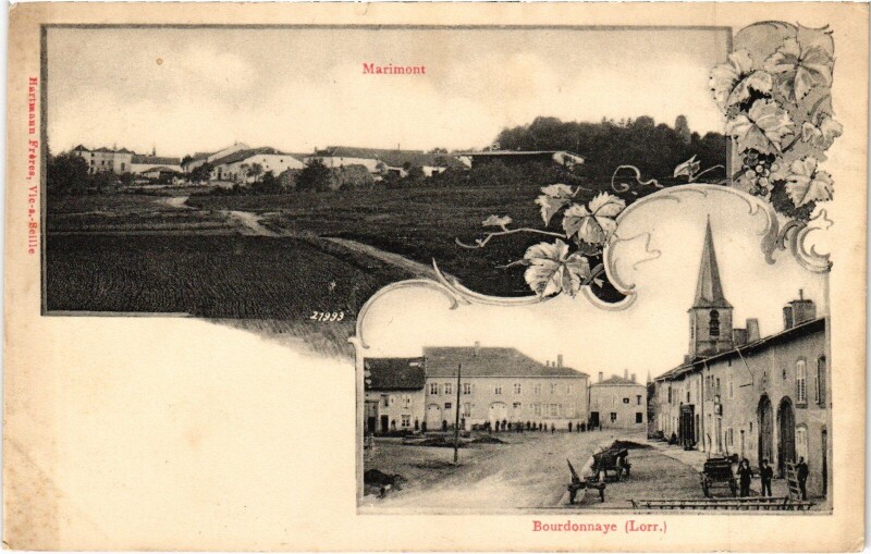 Carte postale ancienne Marimont Bourdonnaye Lorraine à Bourdonnay