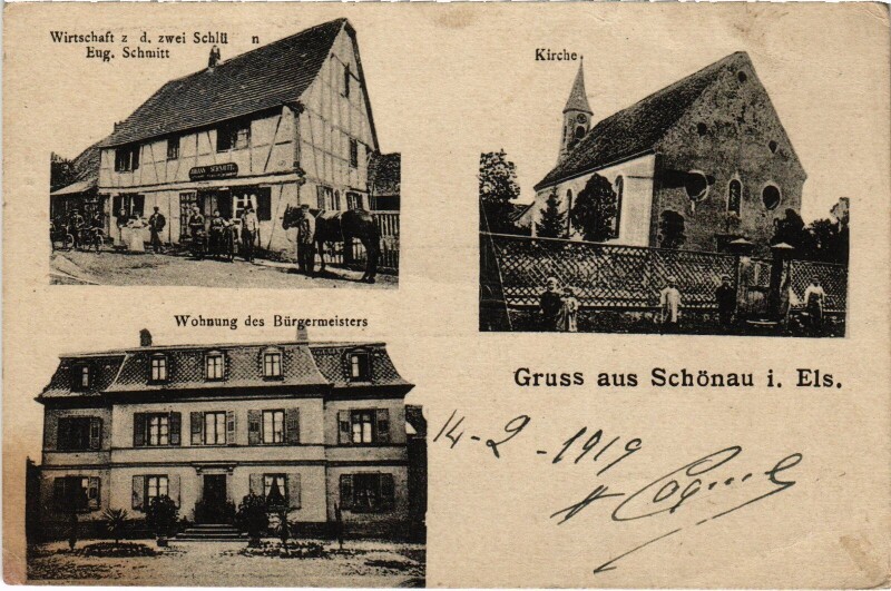 Carte postale ancienne Gruss aus Schönau i. Els.
