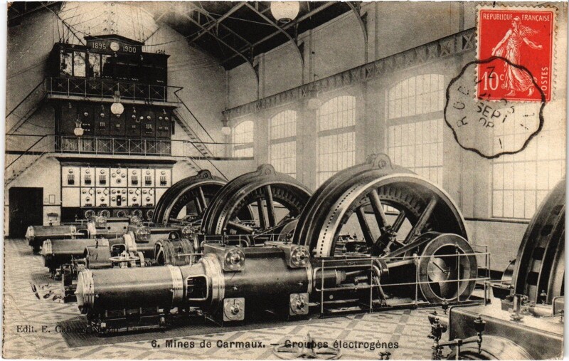 Carte postale ancienne Mines de Carmaux Groupes electrogenes à Carmaux