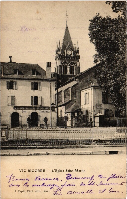 Carte postale ancienne Vic-Bigorre Eglise Saint-Martin à Saint-Martin