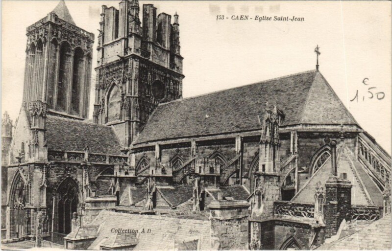 Carte postale ancienne Caen Eglise Saint-Jean