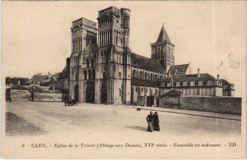 Carte postale ancienne Caen Eglise de la Trinite - Abbaye aux Dames