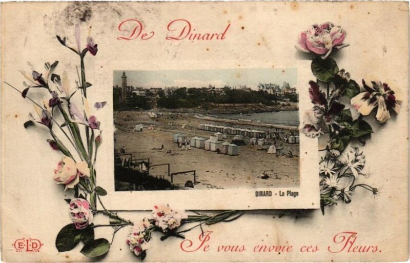 Carte postale ancienne De Dinard je vous envoie ces Fleurs à Dinard