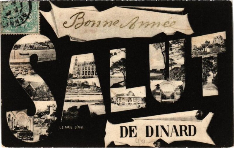 Carte postale ancienne Bonne Année Salut de Dinard à Dinard