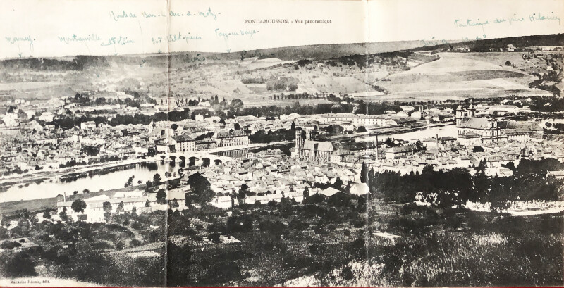 Carte postale ancienne Pont à Mousson Vue panoramique à Pont-à-Mousson