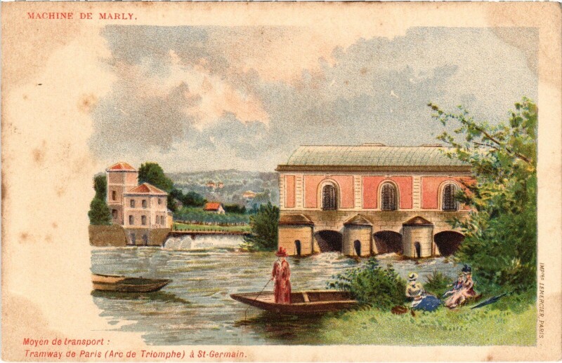 Carte postale ancienne Litho Machine de Marly