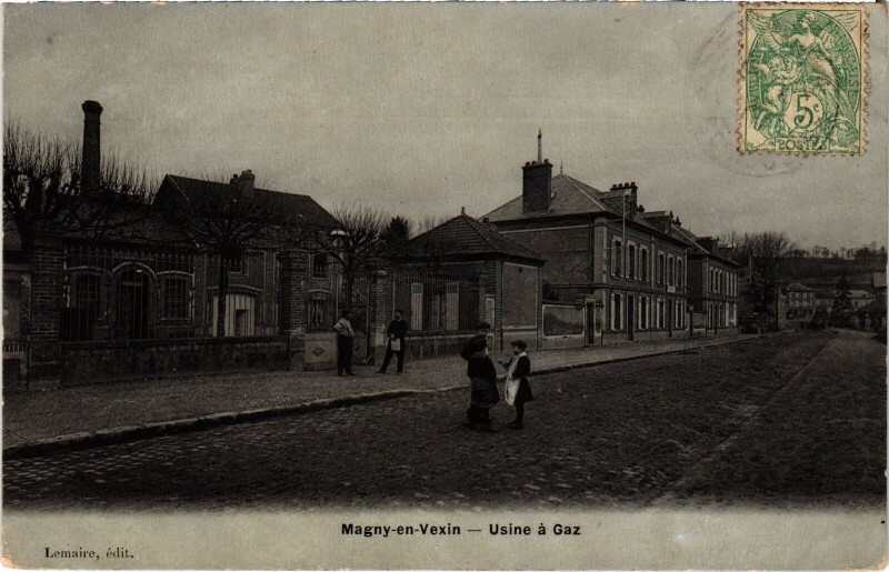 Carte postale ancienne Magny-en-Vexin Usine a Gaz à Magny-en-Vexin