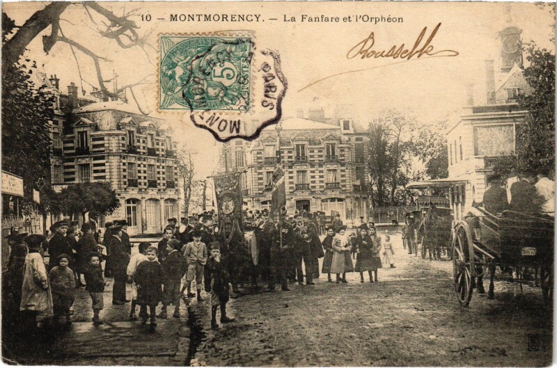 Carte postale ancienne Montmorency Fanfare et Orpheon à Montmorency