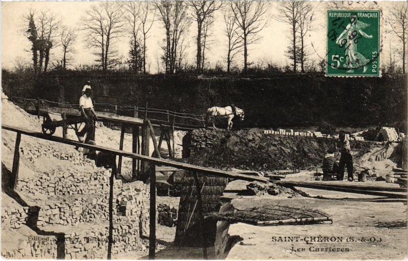 Carte postale ancienne Saint-Chéron Les Carrieres à Saint-Chéron