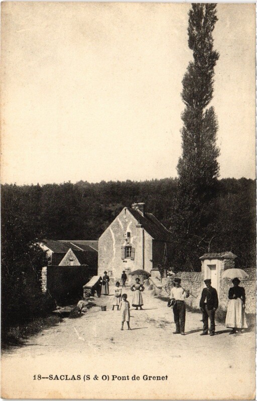 Carte postale ancienne Saclas Pont de Grenet à Saclas
