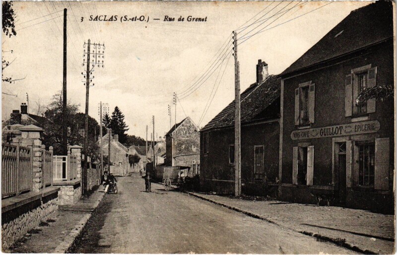 Carte postale ancienne Saclas Rue de Grenet à Saclas