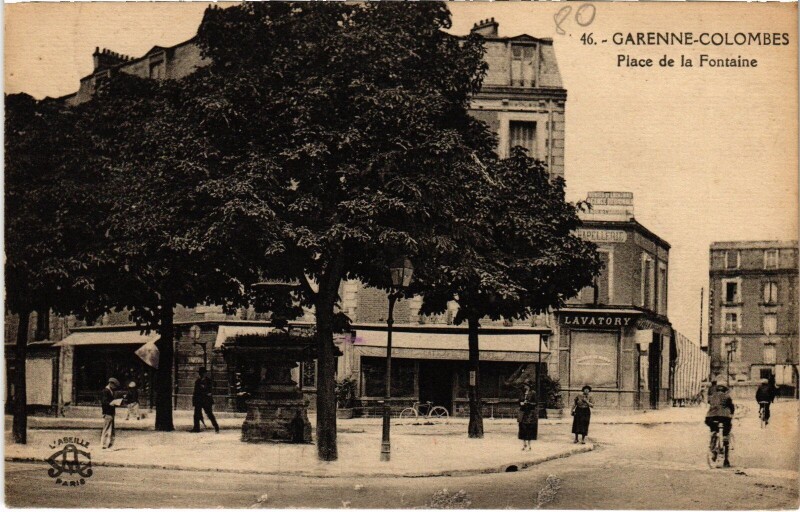 Carte postale ancienne Garenne-Colombes place de la Fontaine à Colombes