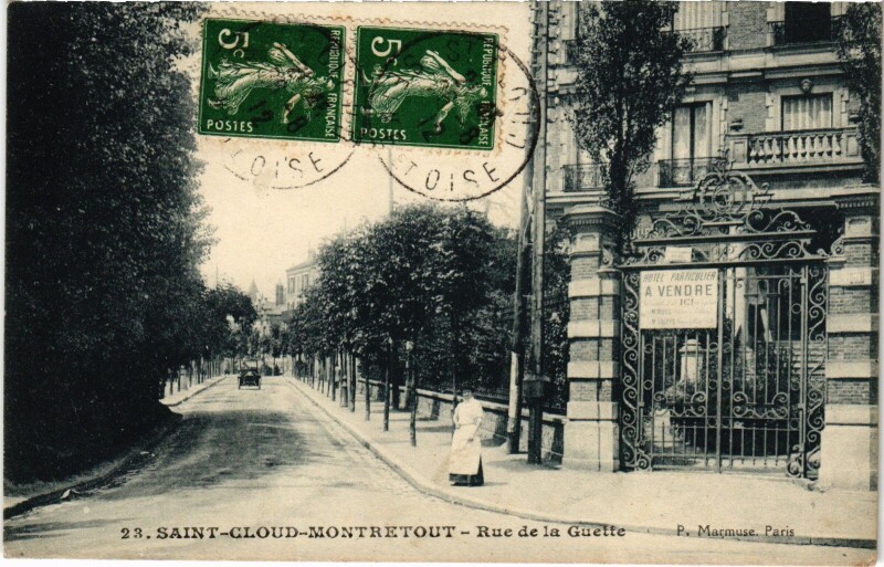 Carte postale ancienne Saint-Cloud Montretout Rue de la Guette à Saint-Cloud
