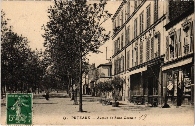Carte postale ancienne Puteaux Avenue de Saint-Germain à Puteaux