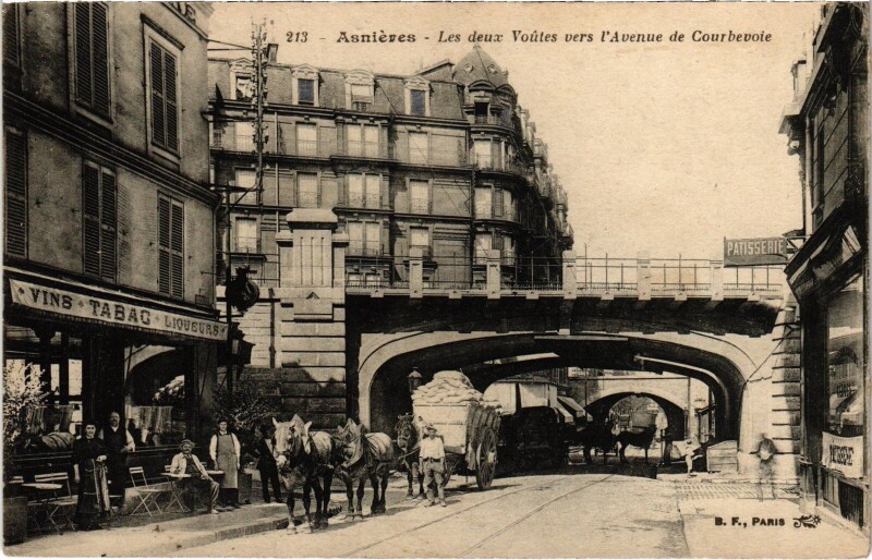 Carte postale ancienne Asnieres Voutes vers Avenue de Courbevoie à Courbevoie