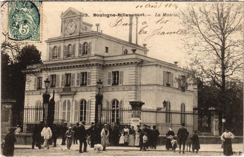 Carte postale ancienne Boulogne-Billancourt La Mairie à Boulogne-Billancourt