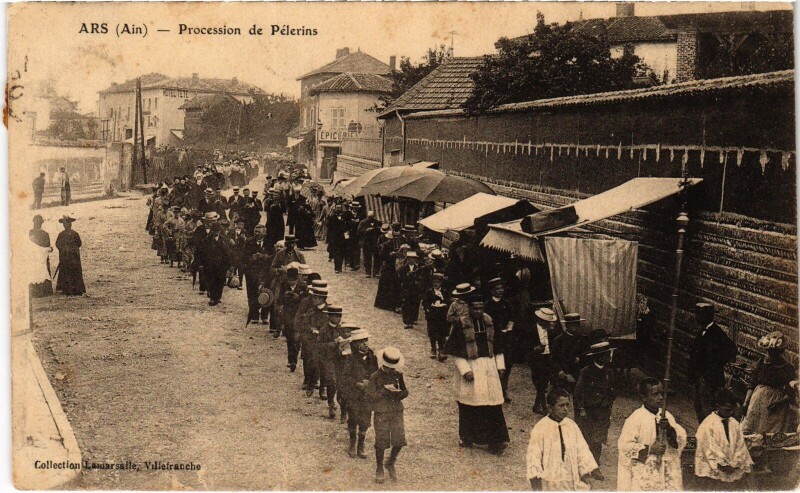 Carte postale ancienne Ars Procession de Pelerins