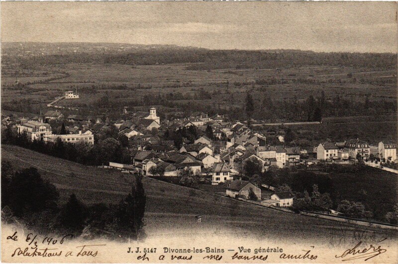 Carte postale ancienne Divonne vue generale