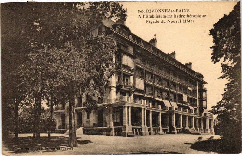 Carte postale ancienne Divonne Etablissement hydrotherapique