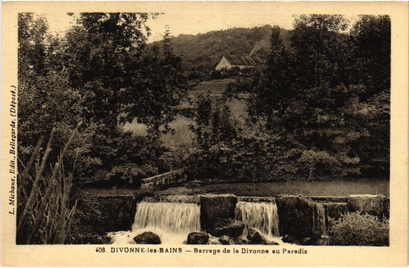 Carte postale ancienne Divonne Barrage de la Divonne au Paradis