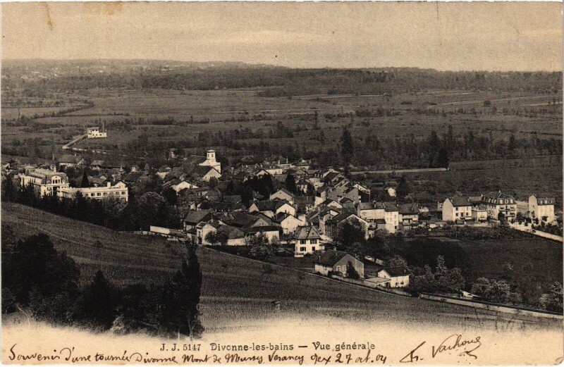 Carte postale ancienne Divonne vue generale