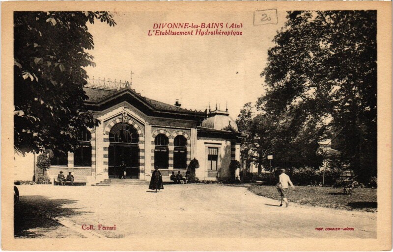 Carte postale ancienne Divonne Etablissement hydrotherapique