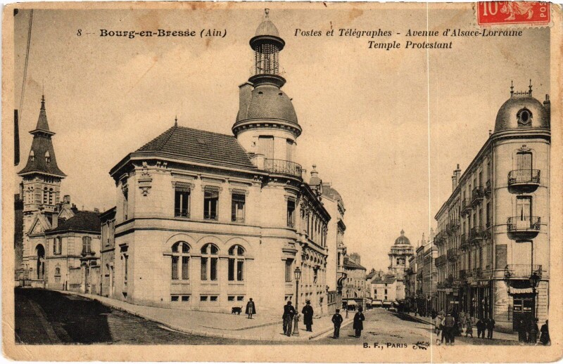 Carte postale ancienne Bourg en Bresse Postes et Telegraphes à Bourg-en-Bresse