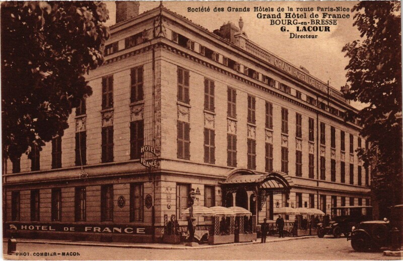 Carte postale ancienne Bourg en Bresse Grand Hotel de France à Bourg-en-Bresse