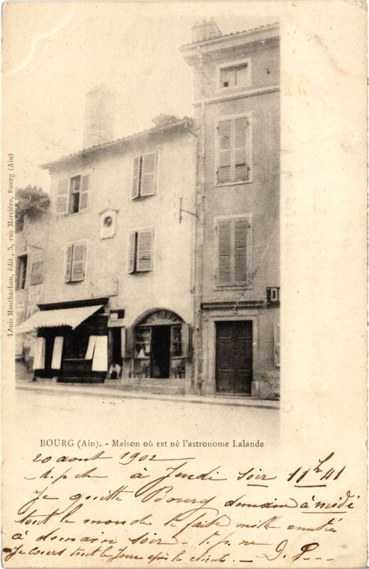 Carte postale ancienne Bourg en Bresse Maison ou esr ne l'astronome Lalande à Bourg-en-Bresse