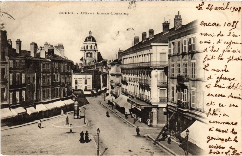 Carte postale ancienne Bourg en Bresse Avenue Alsace Lorraine à Bourg-en-Bresse