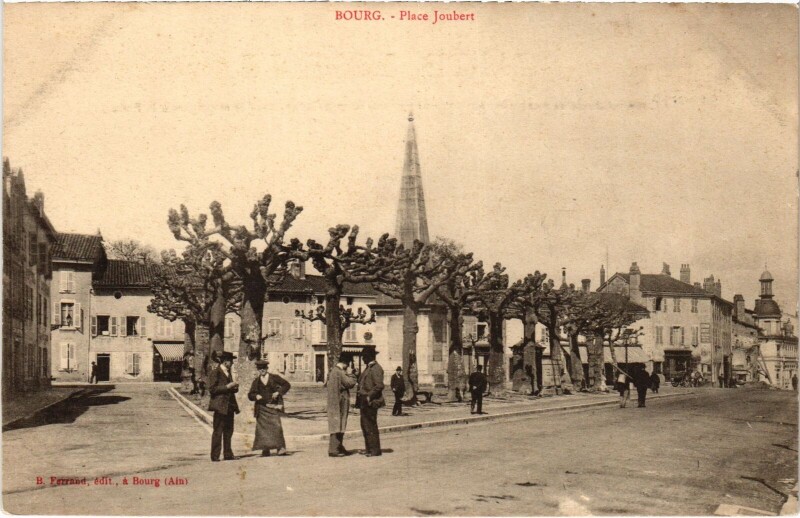 Carte postale ancienne Bourg en Bresse Place Jouvert à Bourg-en-Bresse