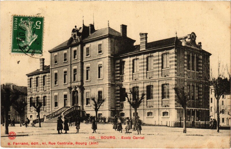 Carte postale ancienne Bourg en Bresse Ecole Carriat à Bourg-en-Bresse