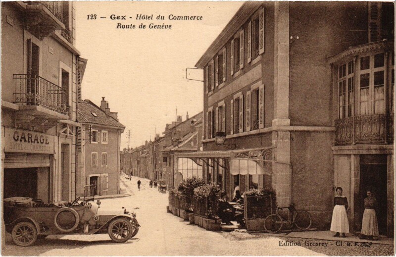 Carte postale ancienne Gex Route de Geneve
