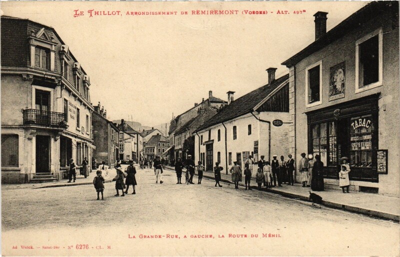 Carte postale ancienne Le Thillot Grande Rue Route du Ménil à Grand