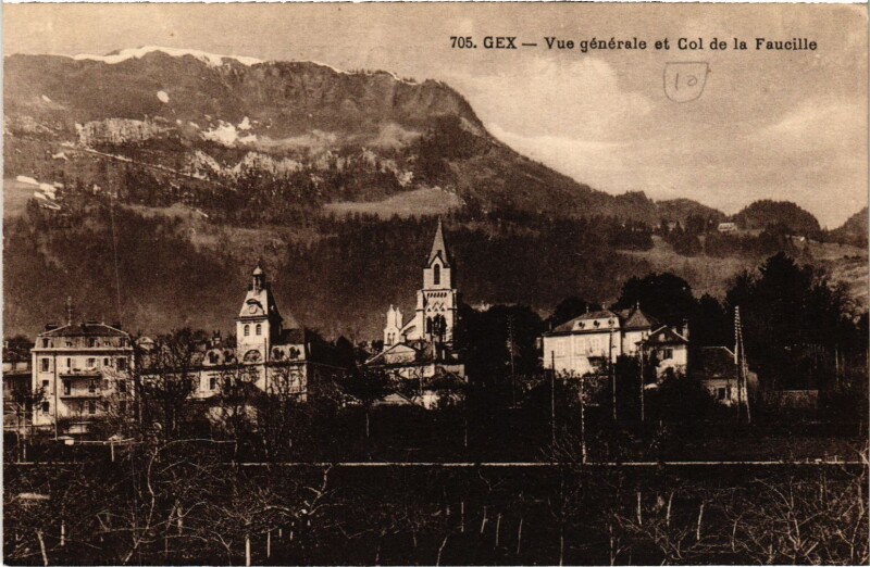 Carte postale ancienne Gex vue generale
