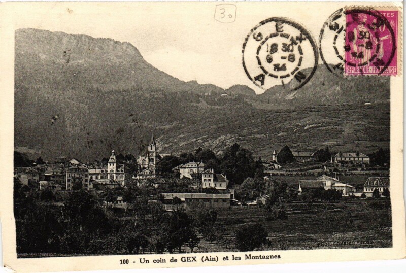 Carte postale ancienne Gex et les Montagnes