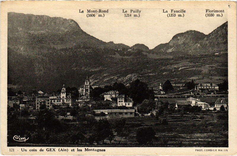 Carte postale ancienne Gex et les Montagnes