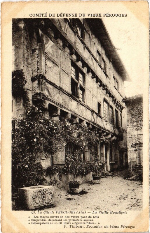 Carte postale ancienne Perouges La vieille hostellerie