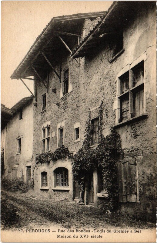 Carte postale ancienne Perouges Logis du Grenier a Sel