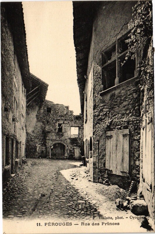 Carte postale ancienne Perouges Rue des Princes