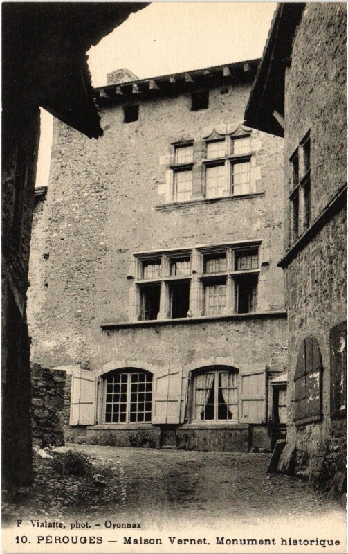 Carte postale ancienne Perouges Maison Vernet, Monument historique
